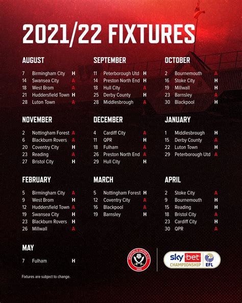 sheffield united fixtures